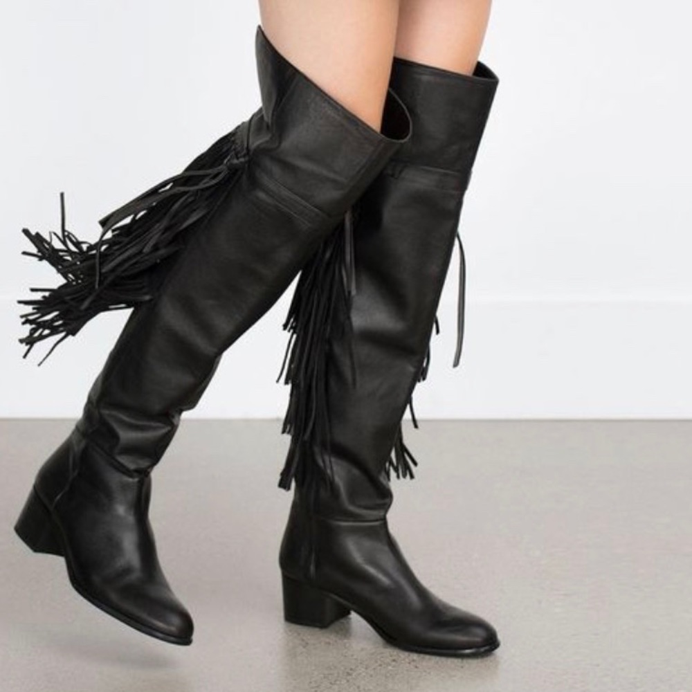 Over the knee leather boots